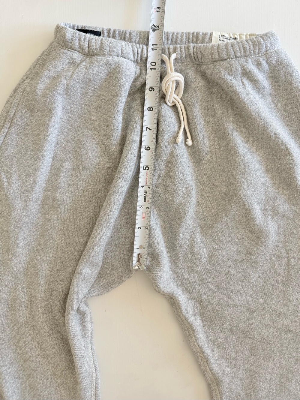R13 Field Terry Sweatpants heather grey raw frayed edge Japanese street fashion - Picture 8 of 10